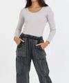 Vintage Havana Seamless Long Sleeve Top In Grey In Gray