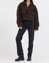 Vintage Havana Sherpa Quilted Pocket Jacket In Espresso In Multi
