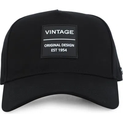 Vintage Havana Silicone Patch Baseball Cap In Black/ White