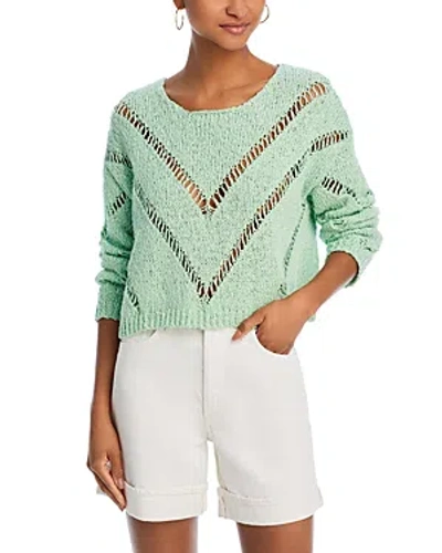 Vintage Havana Slit Knit Sweater In Green