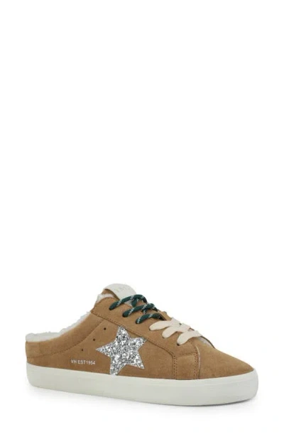 Vintage Havana Star Faux Fur Lined Sneaker Mule In Tobacco