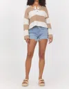 Vintage Havana Stripe Grommet Sweater In Beige In Neutral