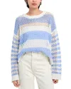 Vintage Havana Stripe Knit Netted Sweater In Blue