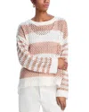 Vintage Havana Stripe Knit Netted Sweater In Nude