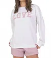 Vintage Havana Stripe Love Crew In White In White