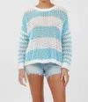 Vintage Havana Stripe Tropical Crew In Blue In Blue