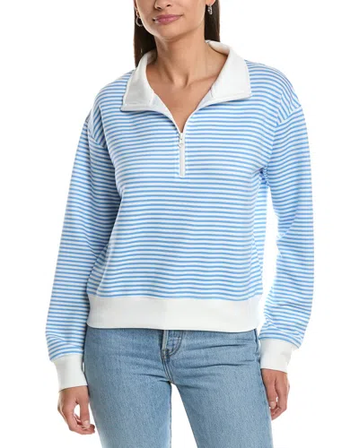 Vintage Havana Striped Cloud Fleece 1/4-zip Pullover In Blue