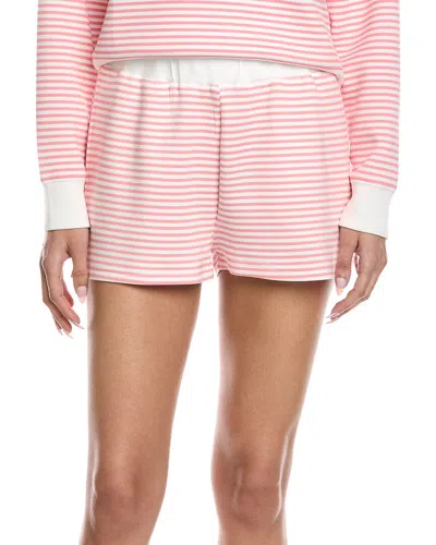Vintage Havana Striped Cloud Fleece Short In Pink