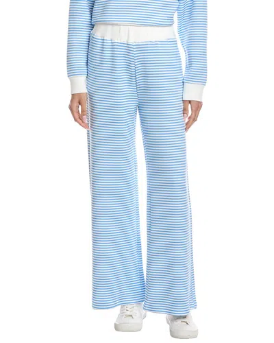 Vintage Havana Striped Cloud Fleece Wide Leg Pant In Blue
