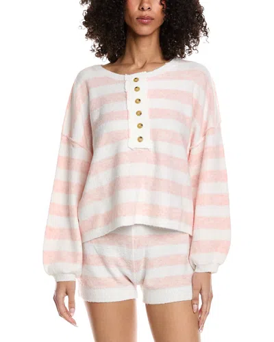 Vintage Havana Striped Henley Sweater In Multi