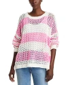 Vintage Havana Striped Knit Crewneck Sweater In Pink