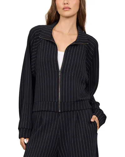Vintage Havana Striped Raglan Sleeve Zip Front Sweatshirt In Animal Print