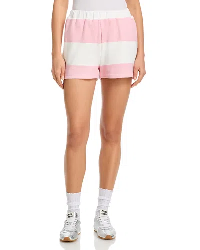 Vintage Havana Striped Terry Shorts In Brown