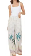 Vintage Havana Satin Printed Wide Leg Pant In Multi