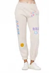 Vintage Havana Surf Wash Patches Joggers In Heather Oatmeal Multi In Neutral