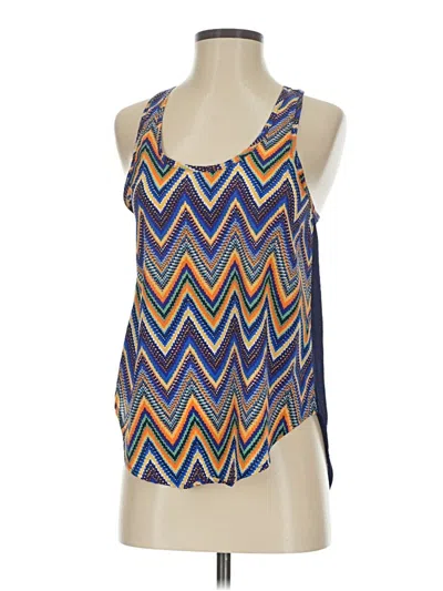 Pre-owned Vintage Havana Tank Top Blue Halter Neckline Tops