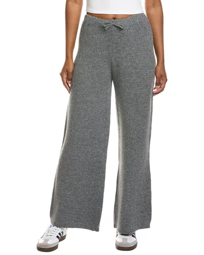 Vintage Havana Sweater Terry Wide Leg Pants In Heather Grey In Gray