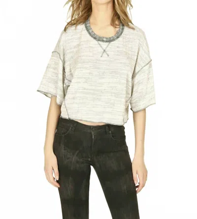 Vintage Havana Thermal Rib Top In Heather Light Grey In Gray