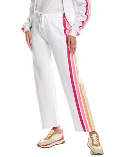Vintage Havana Tripe Twill Tape Fleece Wide Leg Pant In White