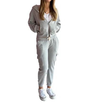 Vintage Havana Tween's Zip Up Hoodie In Heather Grey In Gray