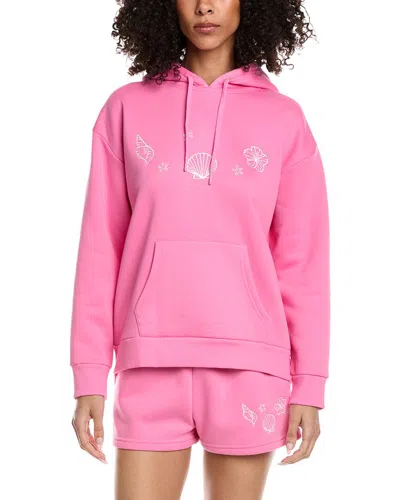 Vintage Havana Ultra Fleece All Over Embroidered Hoodie In Pink