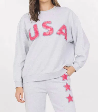 Vintage Havana Usa Crew Sweatshirt In Grey In Gray