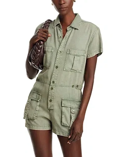 Vintage Havana Utility Romper In Olive