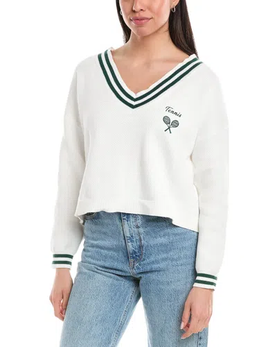 Vintage Havana V-neck Sweater In White
