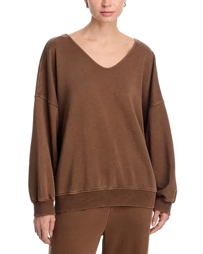 Vintage Havana V Neck Sweatshirt In Brown