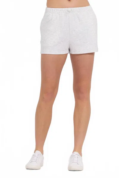 Vintage Havana Varsity Cloud Fleece Shorts In Grey In White