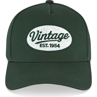 Vintage Havana Vintage Embroidered Patch Baseball Cap In Green/ White