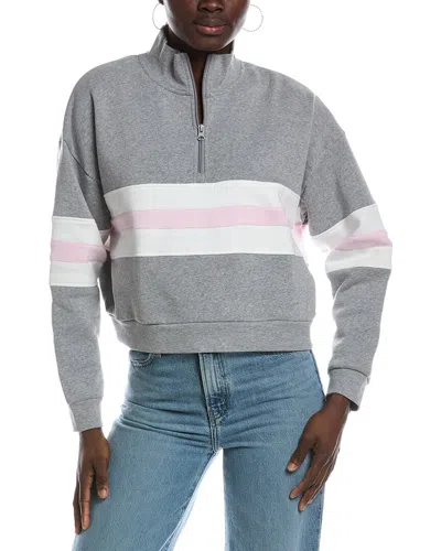 Vintage Havana Vintage Fleece Colorblock Quarter Zip Pullover In Gray