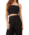 Vintage Havana Voille Button Tank Top In Black In Black