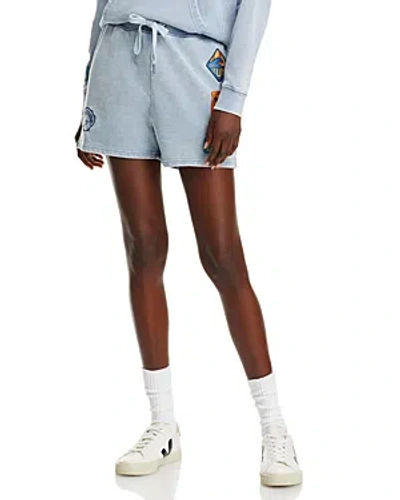Vintage Havana Washed Terry Patches Shorts In Denim
