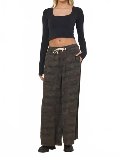 Vintage Havana Tencel Wide Leg Pant In Camo In Multi
