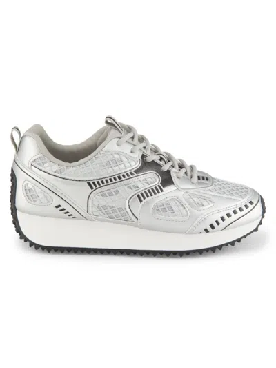 Vintage Havana Women's Apollo Mesh Low Top Sneakers In Black Silver