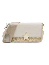 Vintage Havana Women's Capri Raffia Shoulder Bag In White