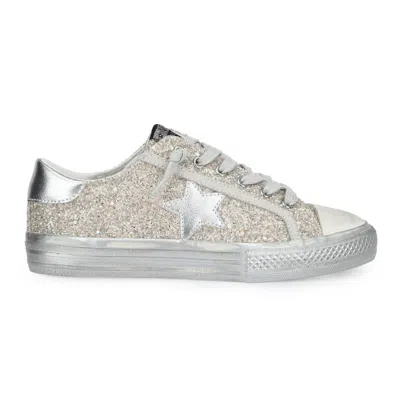 Vintage Havana Women's Chunky Alive Star Low Top Sneaker In Gold Glitter Silver In Neutral