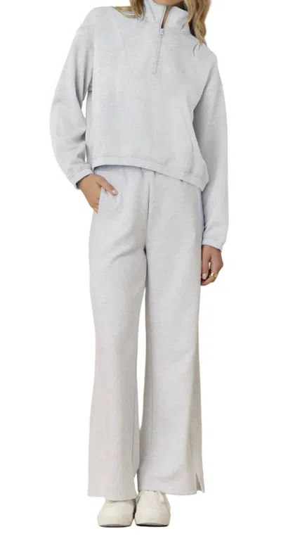 Vintage Havana Women's Cloud Fleece Wide Leg Pant In Spring Grey In Multi