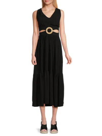 VINTAGE HAVANA WOMEN'S CUT OUT MAXI DRESS