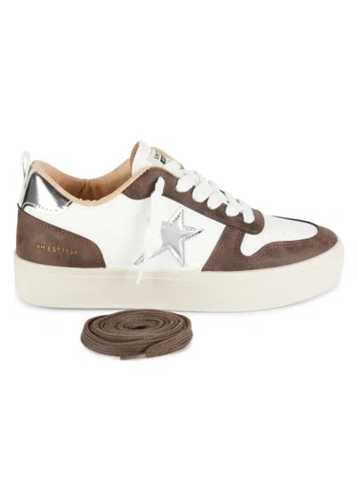 Vintage Havana Women's Dakota Star Mixed Media Low Top Sneakers In Brownwhite