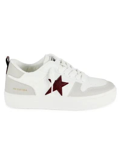 Vintage Havana Women's Dakota Star Mixed Media Low Top Sneakers In Greywhite