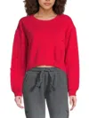 Vintage Havana Women's Fleece Crewneck Star Appliqué Sweatshirt In Red