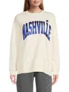 Vintage Havana Garment Dye Fleece Crew W Glitter P In Cream