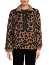 Vintage Havana Leopard Sherpa Pullover In Brown In Leopard Print
