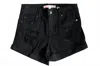 Vintage Havana Women's Mineral Wash Distressed Shorts In Black In Black