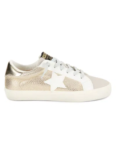 Vintage Havana Women's Pebbled Star Sneakers In Washed Gold