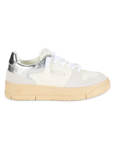 Vintage Havana Women's Perforated Low Top Sneakers In White Grey