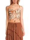 Vintage Havana Women's Printed Cut-out Tank In Brown