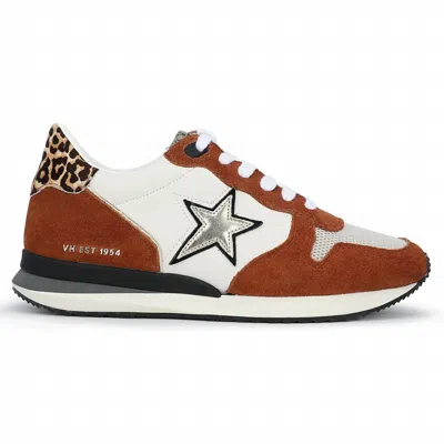 Vintage Havana Women's Rock Sneaker In White Chestnut Leopard